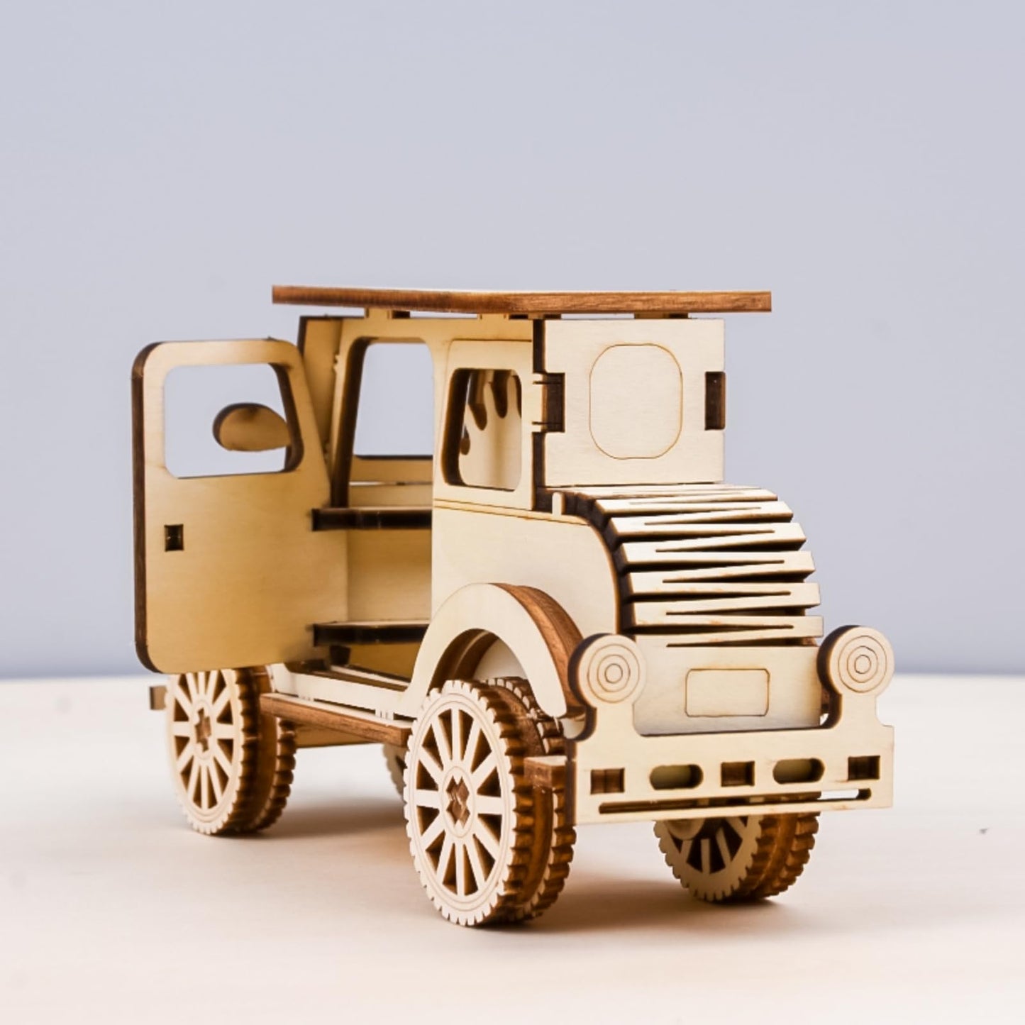 YII WMOC 3D Wooden Puzzle Retro Car Model Desktop Toy DIY Handmade Wooden Model Car Kit mature-themed/Youth/Children Creative Gift