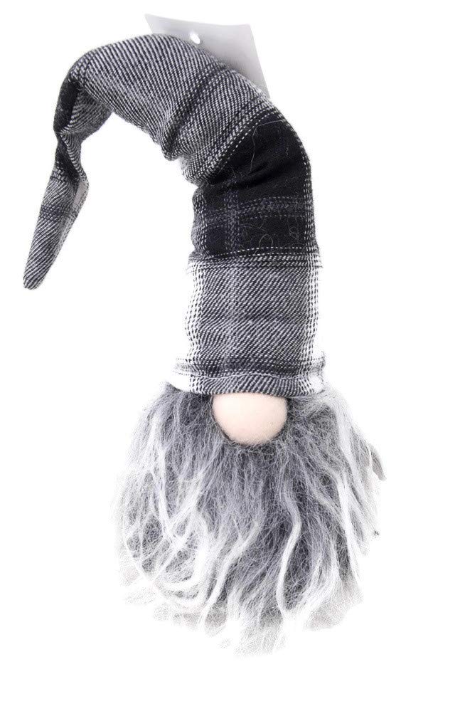 Bright Ideas Small Black & White Plaid Gnome Decorative Figure Figurine 11.5''