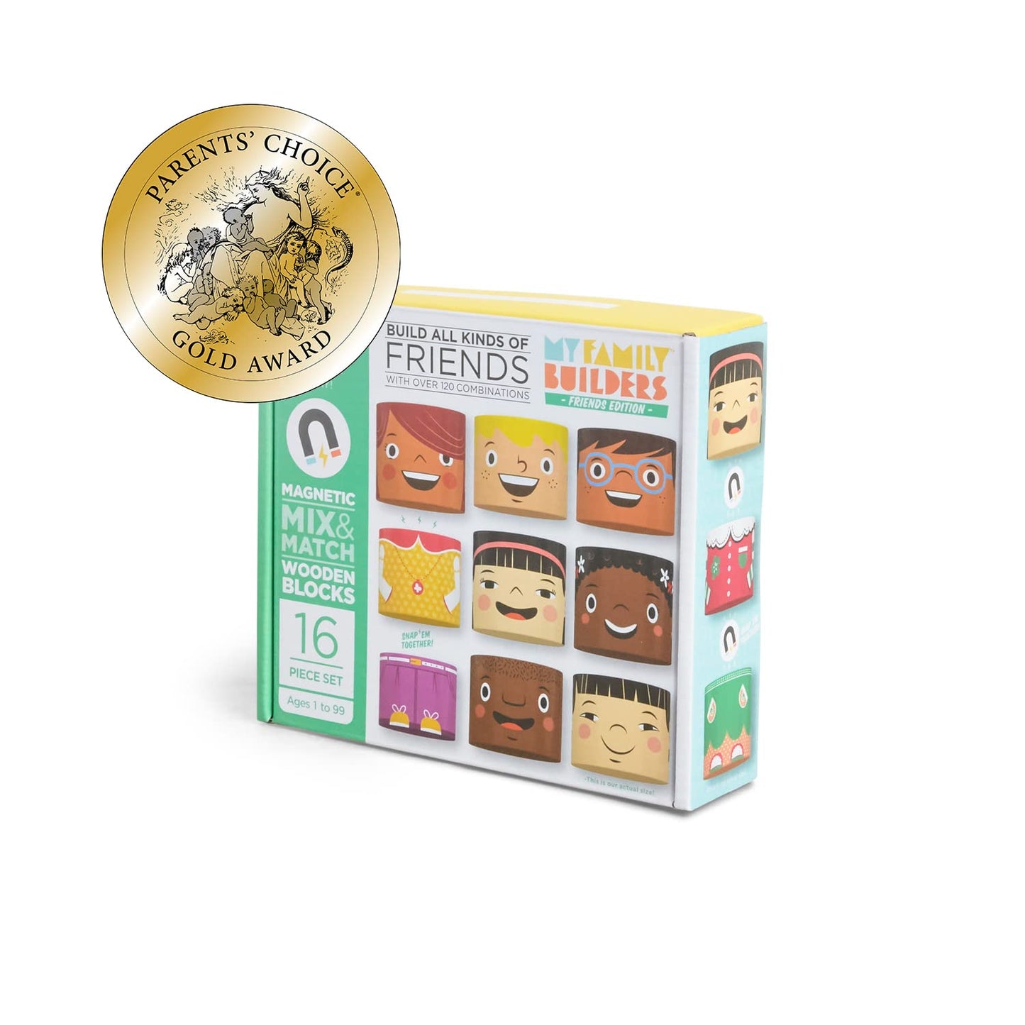 16-Piece Multiracial Magnetic Friends Play Set – Wooden Diversity Building Blocks For Kids – Sel Toy Promoting Cultural Inclusion & Creative Play