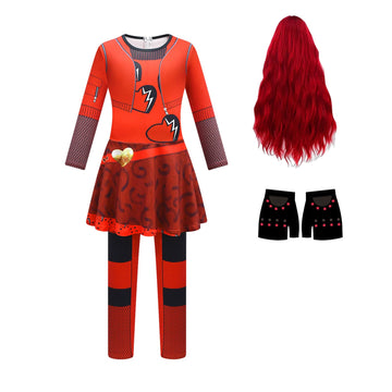 Enqange Girls Halloween Rise Red Costumes Princess Jumpsuits Kids Jumpsuit Carnival Party Dress Up Outfits