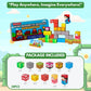 35PCS Pixel World Edition Mini Magnetic Blocks - Creative 3D Building Cubes, STEM Educational Travel Magnet Toy with Iron Box, S