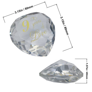 9 Year Anniversary Crystal Gifts For Husband Wife Boyfriend Or Girlfriend, Cute 9Th Wedding Anniversary Valentines Day Romantic Gifts For Her Him Funny 9 Year Anniversary Marriage Presents For Couple
