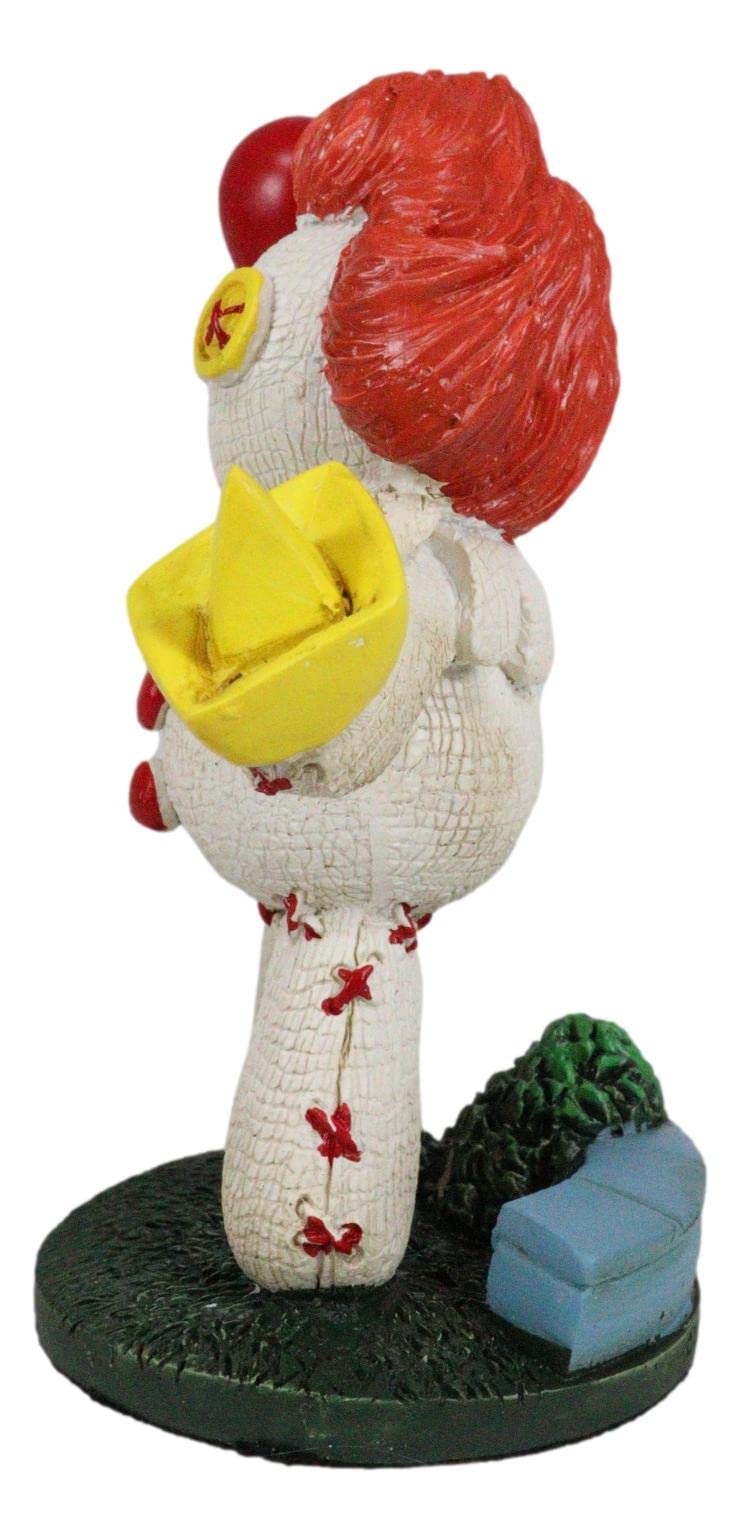 Ebros Day Of The Dead Pinheadz Monster With Voodoo Stitches Figurine Halloween Collectible Fantasy Mythical Beings Undead Apocalypse Horror (Pennywise Clown It With Red Balloon And Ship)