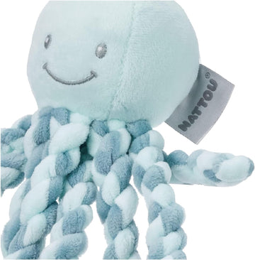Nattou Lapidou - Piu Piu Octopus Plush Toy For Newborn Babies, Comforting, Soothes For Sleep - Green & Mint Green