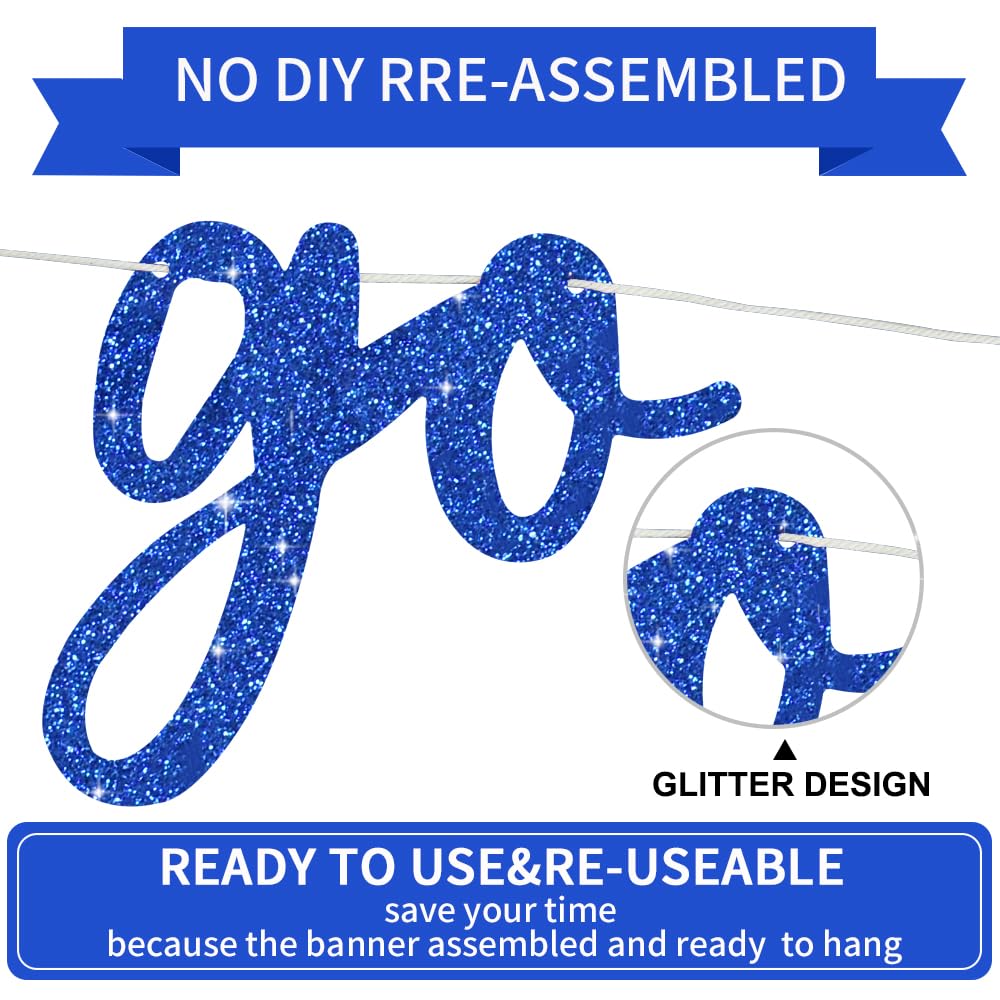 Beishida Blue Go Shawty It'S Your Birthday Banner -11.4Feet, No Diy - Hip Hop Theme Glitter Happy Birthday Banner - Pre-Strung -