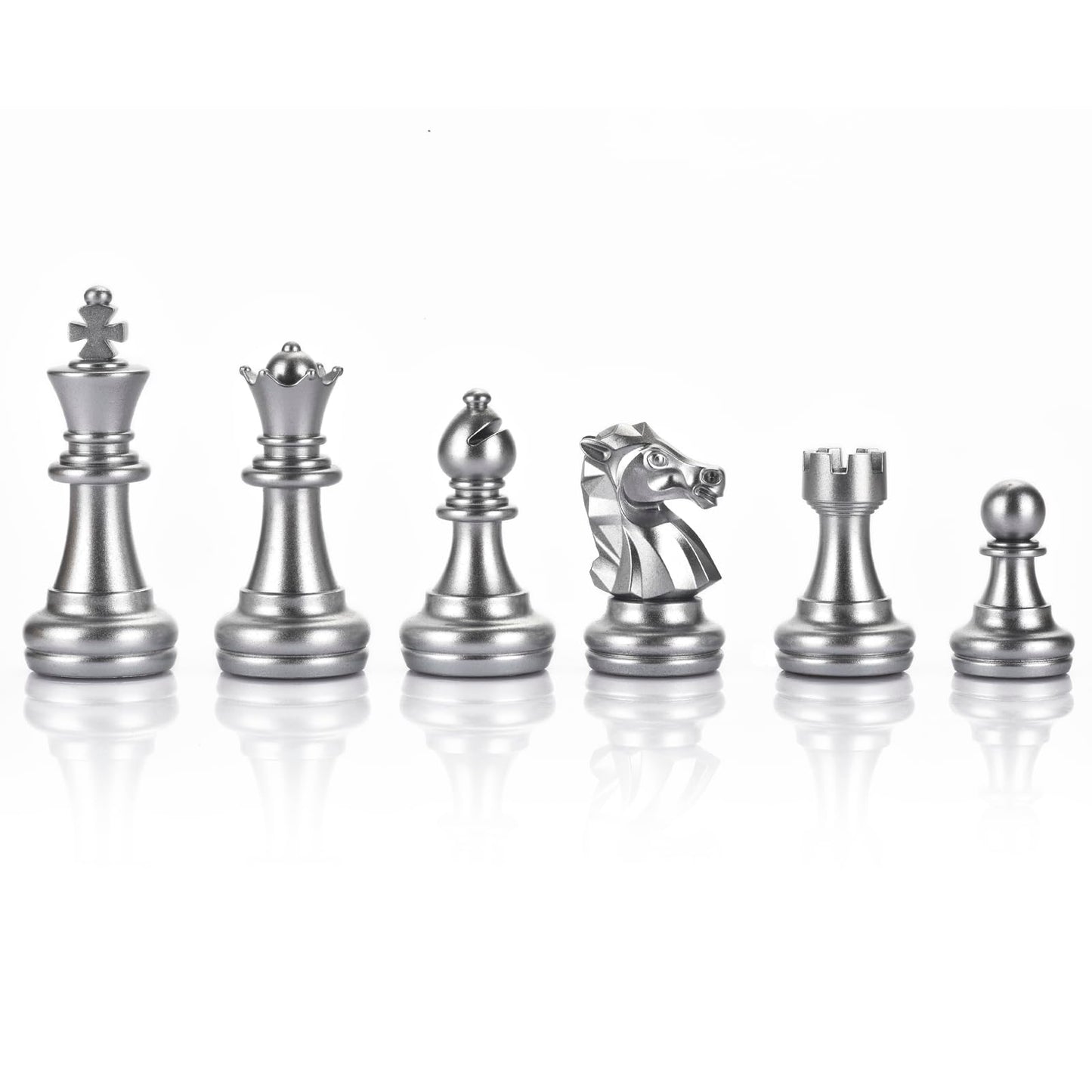 Quadpro Chess Pieces Only, Magnetic Plastic Chessman Set For Replacement Of Missing Pieces, Include Storage Bag (1.96” King - Small- Gold & Silver)