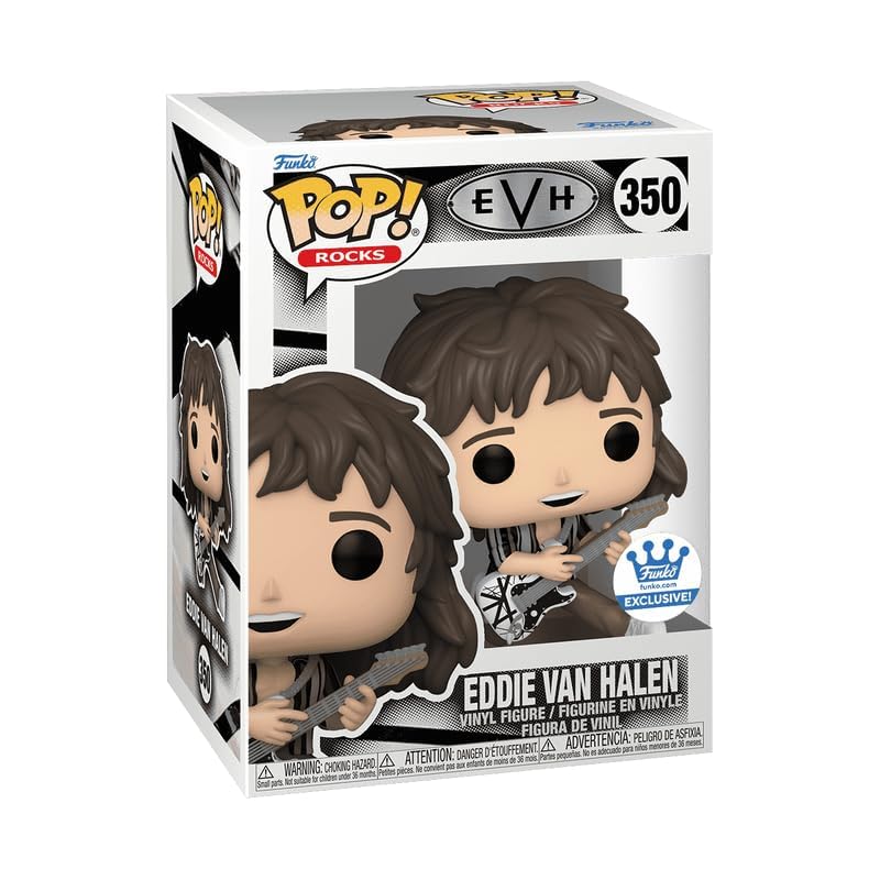 Funko Pop! Rocks Eddie Van Halen with Guitar Exclusive - Black Plastic Model 74292