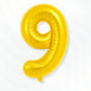 Flyloons 9 number Gold Foil Balloon 16 inch Size For Boys Girls Birthday Decoration Items 9th Year Balloons Set Nine