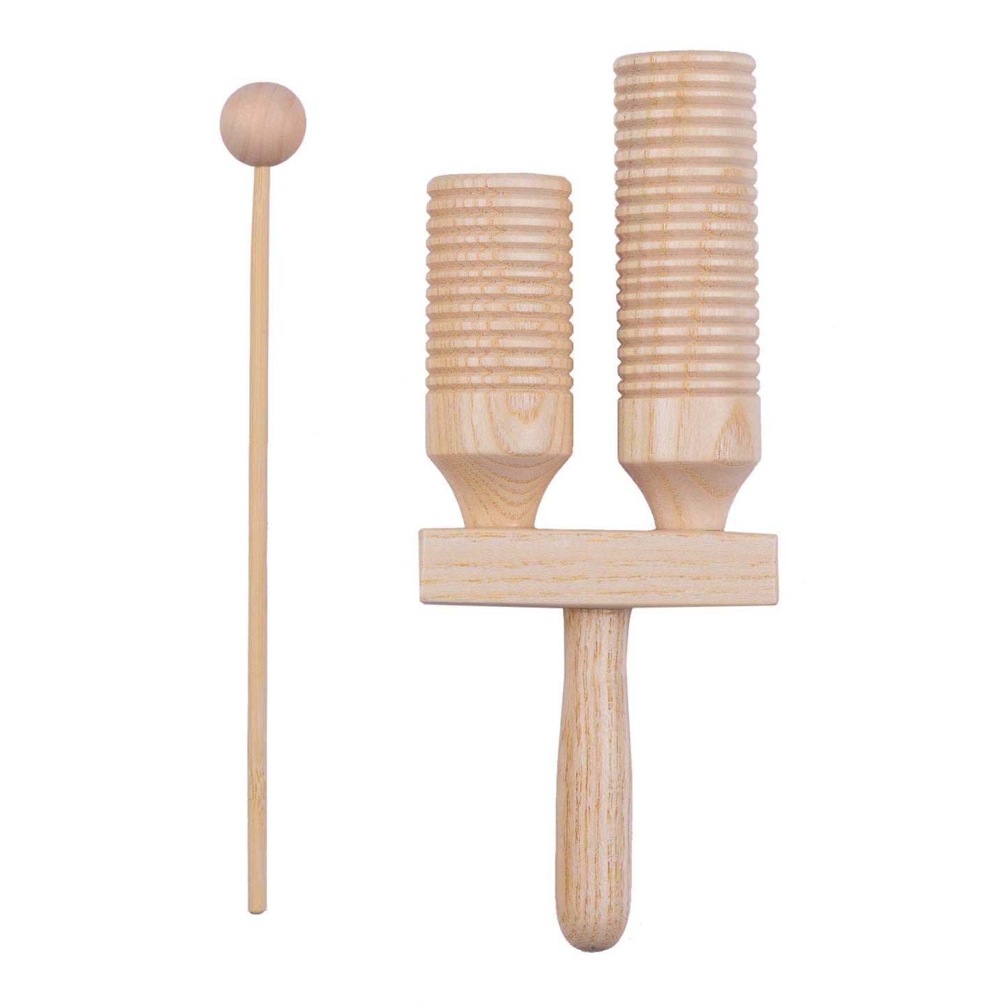 Excluzo Percussion Wood Block 2 Tone Wooden Percussion Musical Instrument Children Musical Toys With MalletBuzhi