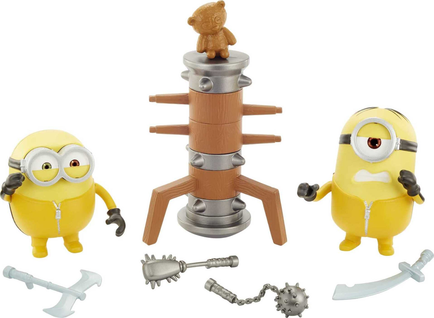 Minions: The Rise of Gru Movie Moments Martial Arts Minions: Approx 4-in Action Figure Interactive Toy with Articulation & Kung Fu Movie Scene Training Accessories Older Minion Fans