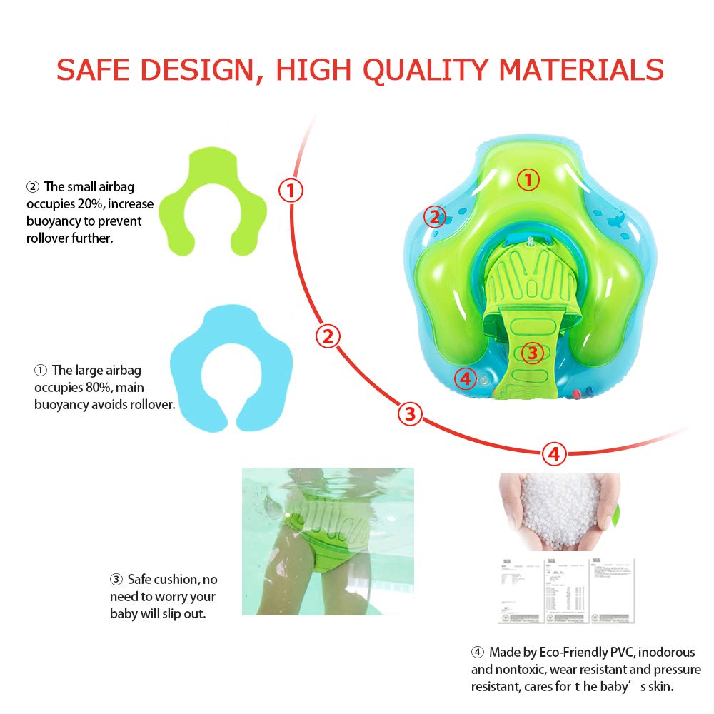 Anti-Slip Baby Pool Floats For Toddler Floaties Baby Swimming Pool Ring Accessories For The Age Of 3 Months-5 Years