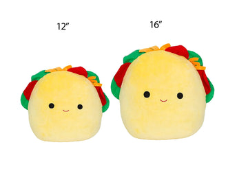 Squishmallows Large 16 Tex The Taco Plush - Official Kellytoy - Soft and Squishy Food Stuffed Animal Toy - Gift for Kids