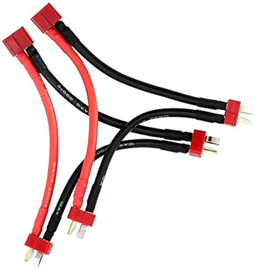 FLY RC 2pcs T Serial Series Connector 1 Female to 2 Male T Plug in Series Power Connector Adapter with 12cm Wire for RC Quadcopt