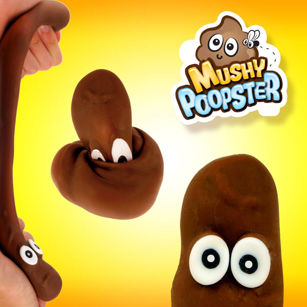 JA-RU 3 Pack Squishy Poop, Carrot & Banana Fidget Toys - Slow Rising Stress Relief Squeeze Toys for Kids, Funny Gag Gifts, Party Favors