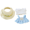 LYBHYQTII Doll Clothes for 17cm Dolls  enhanced Handmade Cute Doll Dress 3 Piece Set Including a Weaving Hat  Camisole Dress and White T-Shirt with High-End Dolls Accessories for Play & Display - Blue
