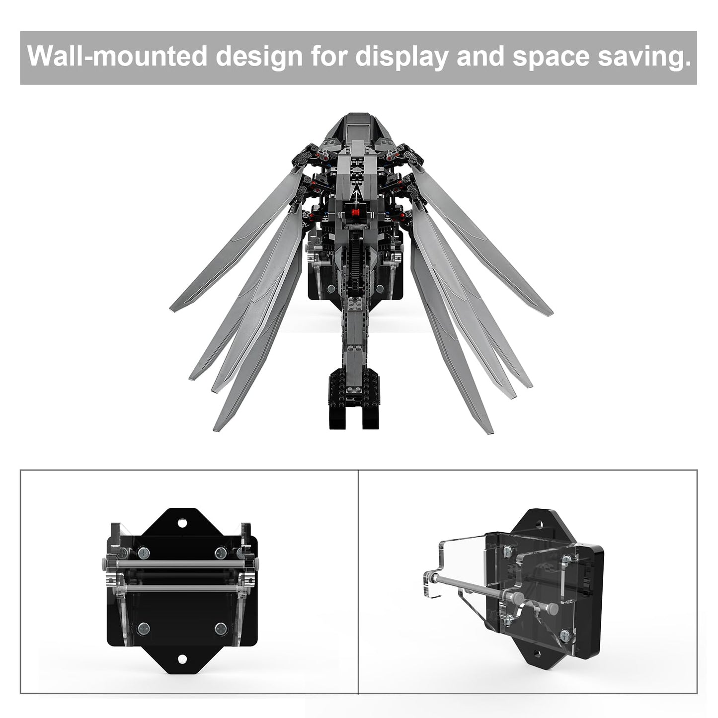 Naocard Acrylic Display Stand For Lego Dune Atreides Royal Ornithopter 10327- Wall-Mounted Display Holder For Dune Inspired Mode