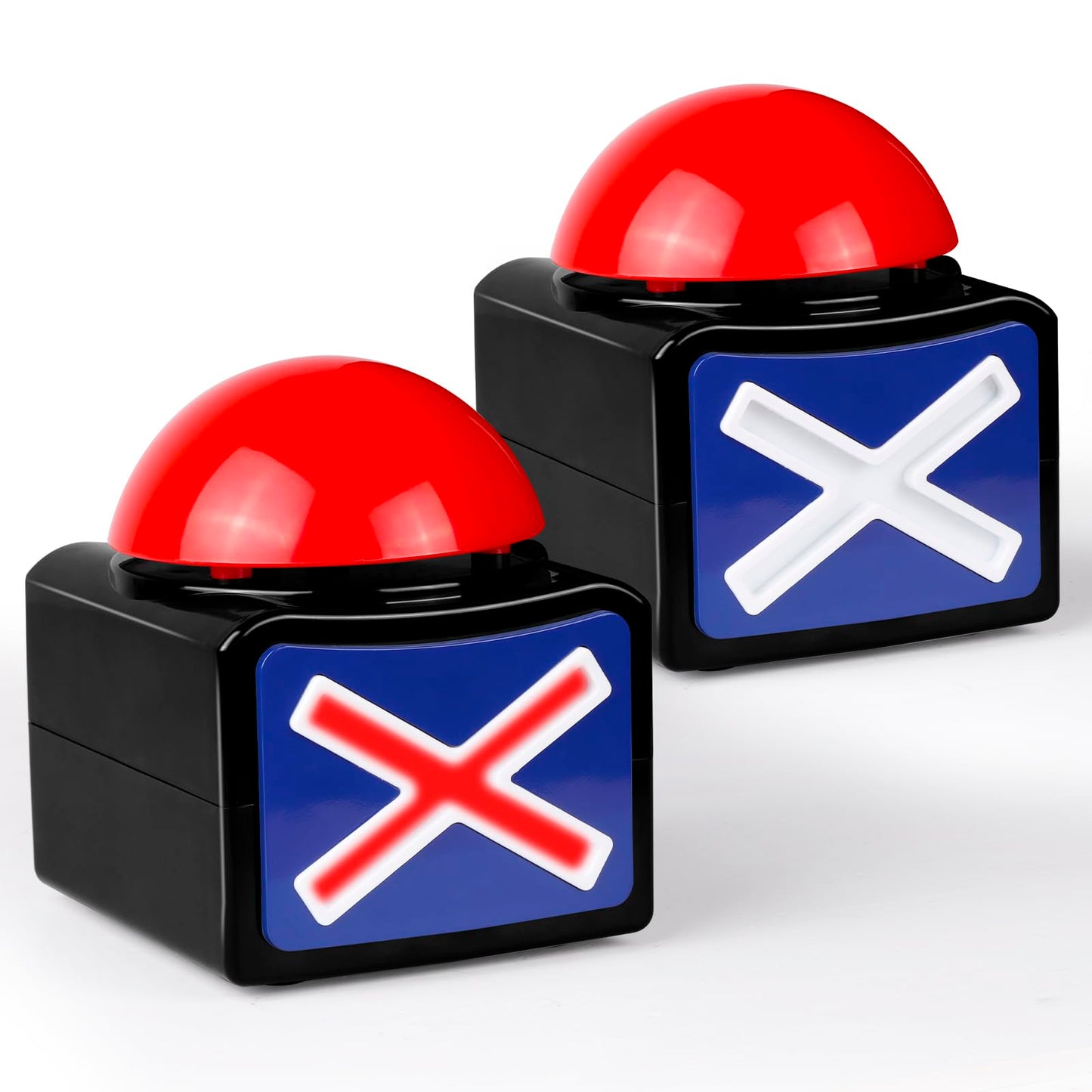 Bean Lieve Game Buzzers With Sound - 2 Pack Buzzer Button With Lights, Game Show Buzzers For Family, Quiz Game Buttons Perfect For Game Night & Trivia Club & Classroom (Black)