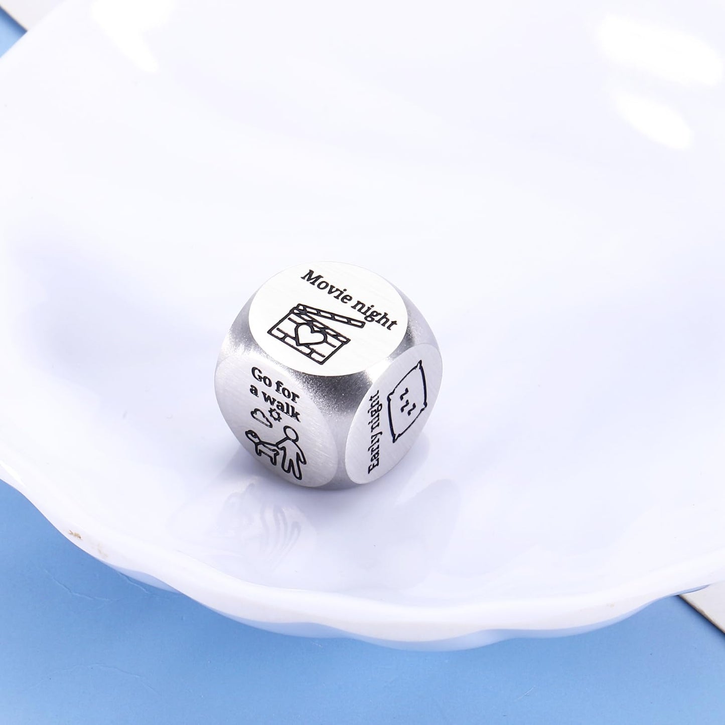 Date Night Dice for Her Him Boo Basket Stuffers 10th Anniversary Tin Gifts Funny Easter Basket Stuffers for Women Men Bridal Sho