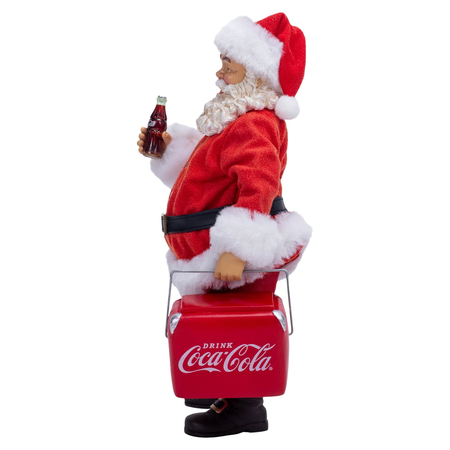 10.5-Inch Coke Santa With Cooler Table Piece