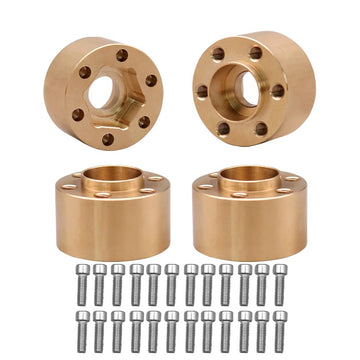 NXUEBDU 4Pcs Brass Weights 1.9 2.2 Inches Beadlock Wheels 12mm Hex Wheel Hub Widen Adapters for SCX10 TRX4 1/10 RC Crawler Upgra