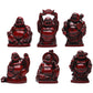 Brabud Feng Shui 2In Red Resin Laughing Buddha Statue Figurines Set Of 6 Bs001