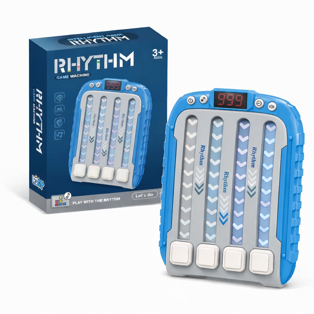 VIJVIK Musical Handheld Rhythm Game for Kids, Electronic Memory & Reaction Speed Toy with LED Display, ScreenFree Learning Acti