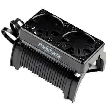 Powerhobby 1/5 Twin Motor Cooling/Heat Sink Fan with Housing 55mm : Fits Arrma Kraton/Outcast 8s Castle Creations 800KV / 1100kv