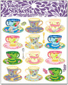 English Teatime Stickers By Violette Stickers, Clear & Waterproof Tea Cup Stickers For Kids, Beautifully Detailed Miniature Coff