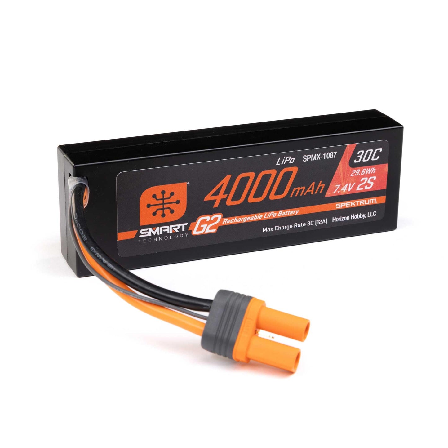 Spektrum Accessories 7.4V 4000mAh 2S 30C Smart LiPo G2 Hard Case: IC5, SPMX-1087