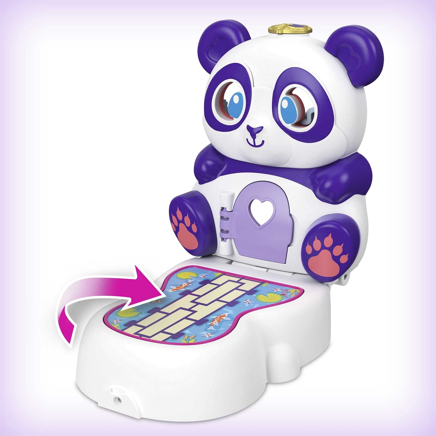 Polly Pocket GTM58 Flip & Find Panda Compact Playset, Micro Doll, Bamboo, 10x5x9 cm, Surprise Reveals for Ages 4+
