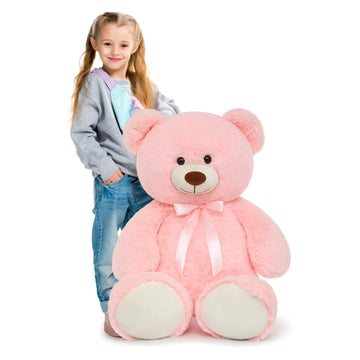 Tezituor 40” Pink Big Teddy Bear, Giant Stuffed Animal Plush,Soft Bear Gifts For Christmas, Birthday,Valentine, Baby Shower.