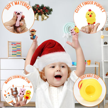 Big Red Barn Toy Farm Animal Finger Puppets For 1-3 Years Old, Pretend Farm Playset With Barn & Farmer, Preschool Montessori Learning Toys, Christmas Birthday Gift For Toddlers Boys Girls