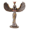 Egyptian Theme Isis Mythological Bronze Finish Figurine With Open Wings Goddess Of Magic Statue Sculpture