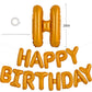 Toniful Light Orange Happy Birthday Balloons Banner 16 Inch Mylar Foil Letters Birthday Sign Banner Bunting Reusable For Girls B