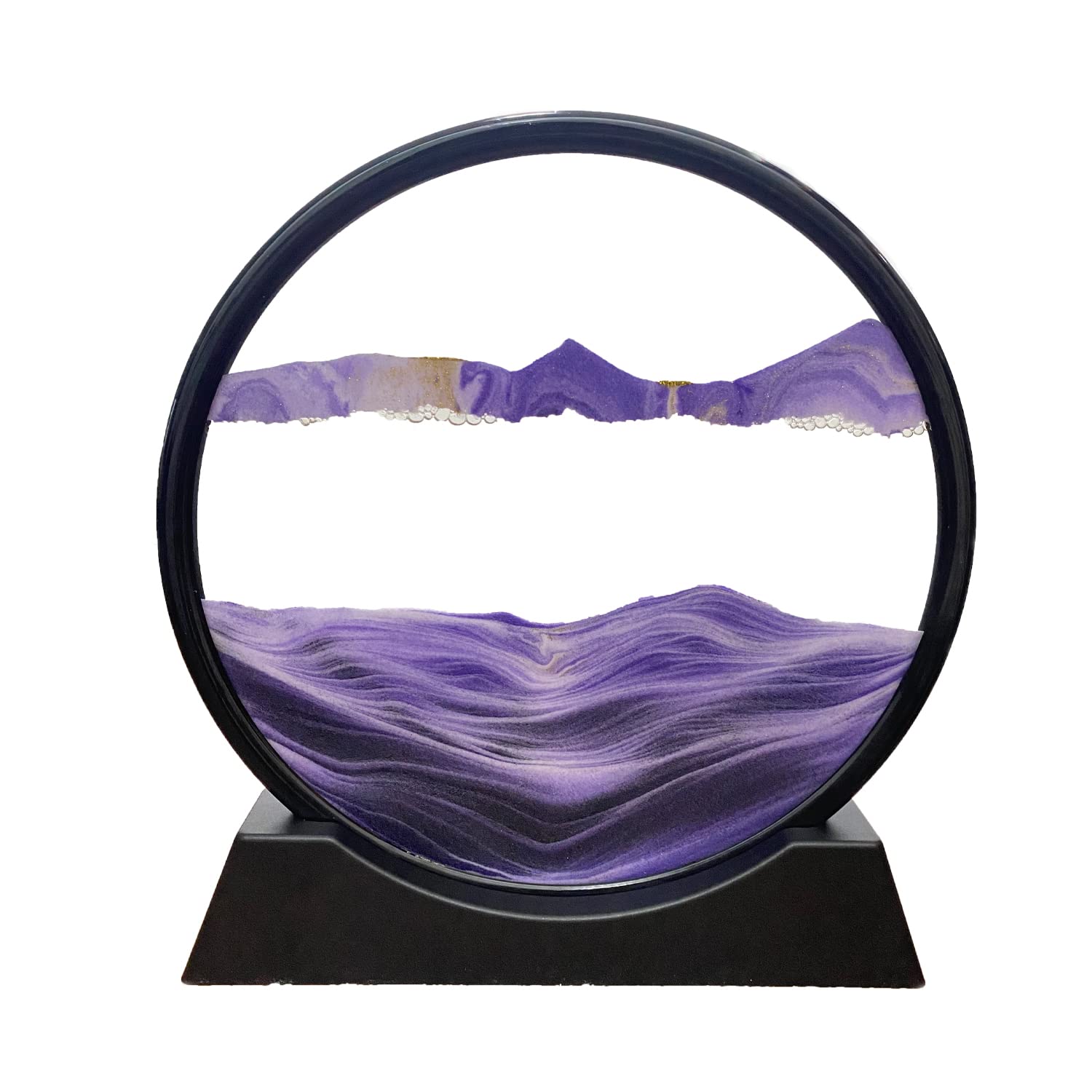 Sofliy 3D Dynamic Sand Art Liquid Motion, Moving Sand Art Picture Round Glass 3D Deep Sea Sandscape In Motion Display Flowing Sa