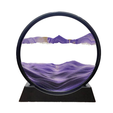 Sofliy 3D Dynamic Sand Art Liquid Motion, Moving Sand Art Picture Round Glass 3D Deep Sea Sandscape In Motion Display Flowing Sa