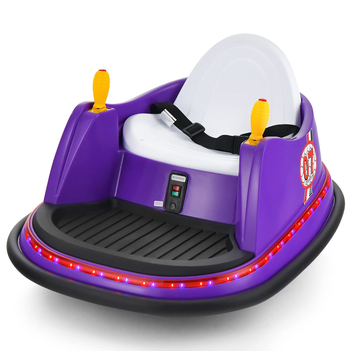 Costzon Bumper Car, 12V Electric Toddler Bumping Car (Purple)