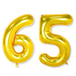 Flyloons 65 Number Golden Foil Balloon 16 Inch Size Birthday Decoration Items Pack Of 2 | 65Th Year Balloons | Sixty Five