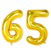 Flyloons 65 Number Golden Foil Balloon 16 Inch Size Birthday Decoration Items Pack Of 2 | 65Th Year Balloons | Sixty Five