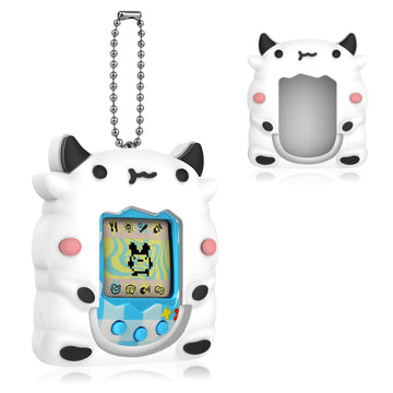 BEARDDO Silicone Case Compatible with Tamagotchi Original Virtual Pet Game Machine, Cow Cute Cartoon Virtual Pet Game Machine Pr