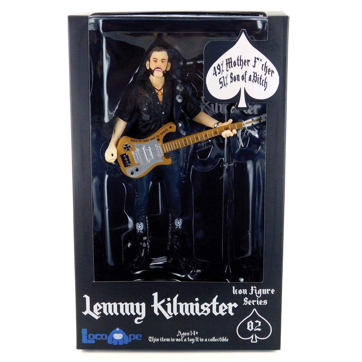 Locoape Motorhead Lemmy Kilmister Deluxe Figure Rickenbacker Guitar Cross