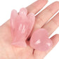 Artistone Rose Quartz Crystal Pocket Guardian Angel And Heart Stone Healing Crystal Set,Natural Pink Small Angel Figurines Love
