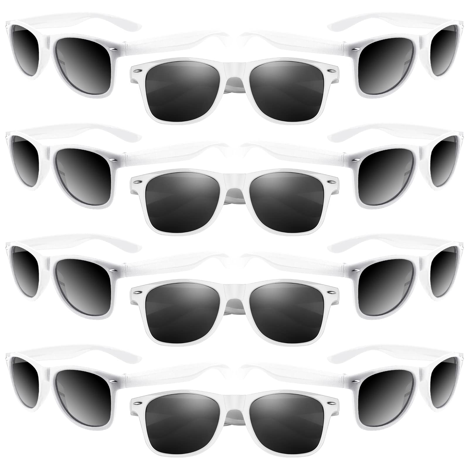 Morcheiong 12 Pack Party Sunglasses In Bulk For Birthday Summer Party Goody Bag Fillers Favors (White)