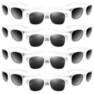 Morcheiong 12 Pack Party Sunglasses In Bulk For Birthday Summer Party Goody Bag Fillers Favors (White)