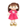 Linzy 16" Pink Laura Plush Rag Doll - Soft Cuddle Buddy for Toddlers, Safe for All Ages, Hot Pink & Gold, Model 92040