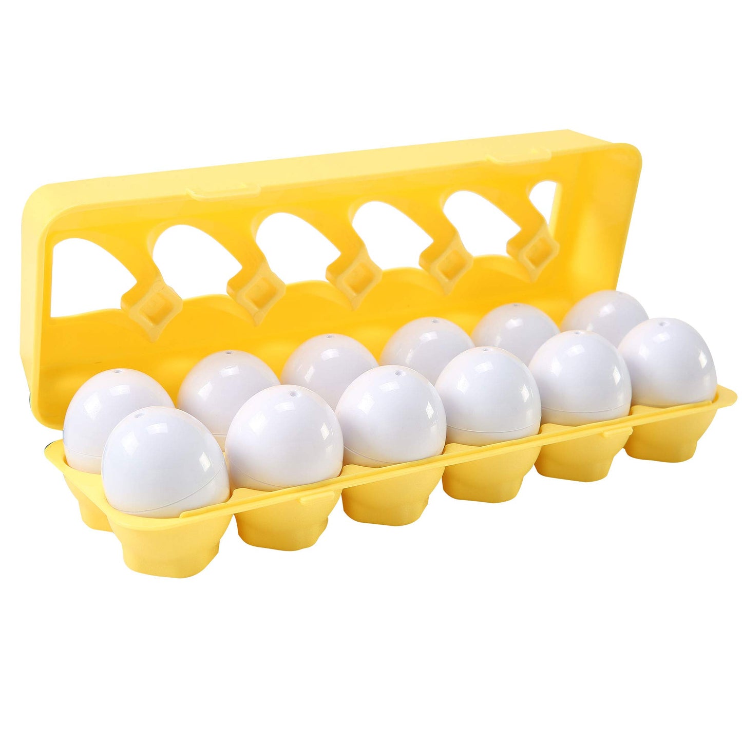 Dimple Fun Easter Egg Matching Toy Set (12 Eggs) - Toddler Stem Easter Basket Stuffers, Shape Recognition & Color Sorting Toys, Educational Easter Eggs For Kids, Play Egg Puzzle Set