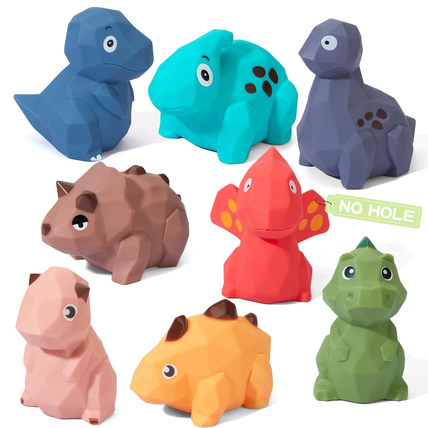 Mold Free Bath Toys For Babies 6-12 Months 8 Pack No Holes Dinosaur Bath Toys For Kids Ages 1-3 Safe And Non Toxic Bathtub Pool Floating Toys Christmas Baby Gifts