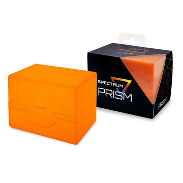 Bcw Spectrum Prism Deck Case - Sunset Orange - 1 Ct | Secure Snap Closure Card Deck Case | Fits 100 Double-Sleeved Cards | Tradi