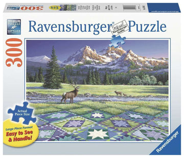 Ravensburger Mountain Quiltscape 300 Piece Large Format Jigsaw Puzzle for mature-themeds - 16788 - Every Piece is Unique  Softclick Technology Means Pieces Fit Together Perfectly