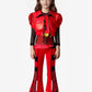 Girls Kids Rise Of Red Costume Halloween Cosplay Includes Jacket Skirt Pants Wig 4-Piece Set 5-14Y